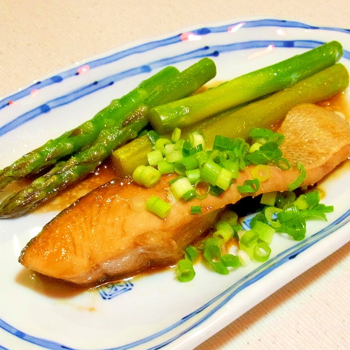 鮭とアスパラのポン酢焼き